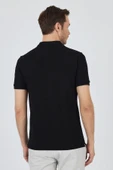 Siyah Polo Yaka Kısa Kol Cepsiz Slim Fit Classic Pamuklu Tişört 1011250177 thumbnail 5