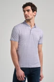 Gri Kısa Kol Baskılı Pike Polo Yaka Cepsiz esnek Casual Slim Fit Tişört 1011250150 thumbnail 1