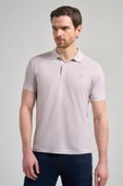 Açık Bej Kısa Kol Baskılı Pike Polo Yaka Cepsiz esnek Casual Slim Fit Tişört 1011250151 thumbnail 3