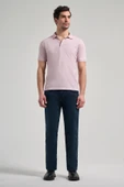 Pembe Kısa Kol Baskılı Pike Polo Yaka Cepsiz esnek Casual Slim Fit Tişört 1011250150 thumbnail 2
