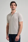 Açık Yeşil Kısa Kol Baskılı Pike Polo Yaka Cepsiz esnek Casual Slim Fit Tişört 1011250151 thumbnail 3