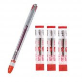 Kırmızı My Gel 0.5mm Ince Iğne Uçlu Jel Kalem 1 Adet ve Kalem Yedeği 3 Adet Dong-A My-jel Pilot Kalem Yedeği - 1