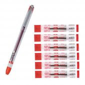 Kırmızı My Gel 0.5mm Ince Iğne Uçlu Jel Kalem 1 Adet ve Kalem Yedeği 6 Adet Dong-A My-jel Pilot Kalem Yedeği - 1