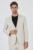 Bej Kılıç Yaka Esnek 6 Drop Slim Fit Classic Takım Elbise 1001250100 - 1