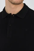 Siyah Polo Yaka Kısa Kol Cepsiz Slim Fit Classic Pamuklu Tişört 1011250177 thumbnail 4