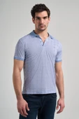 Mavi Kısa Kol Baskılı Pike Polo Yaka Cepsiz esnek Casual Slim Fit Tişört 1011250150 - 3