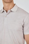 Bej Kısa Kol Baskılı Pike Polo Yaka Cepsiz esnek Casual Slim Fit Tişört 1011250153 thumbnail 4