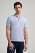 Mavi Kısa Kol Baskılı Pike Polo Yaka Cepsiz esnek Casual Slim Fit Tişört 1011250150 thumbnail 1