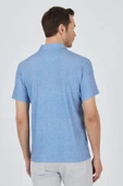 Mavi Polo Yaka Kısa Kol Cepsiz Slim Fit Classic Tişört 1011250176 - 5