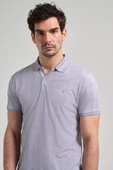 Gri Kısa Kol Baskılı Pike Polo Yaka Cepsiz esnek Casual Slim Fit Tişört 1011250150 thumbnail 3