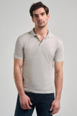 Açık Yeşil Kısa Kol Baskılı Pike Polo Yaka Cepsiz esnek Casual Slim Fit Tişört 1011250151 thumbnail 1