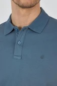 Mavi Kısa Kol Düz Pike Polo Yaka Cepsiz Pamuk Casual Slim Fit Tişört 1011250157_302 - 4