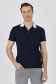 Kısa Kol Düz Pike Polo Yaka Cepsiz %100 Pamuk Slim Fit Tişört 1011250130 thumbnail 3