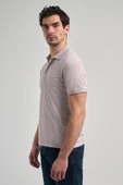Bej Kısa Kol Baskılı Pike Polo Yaka Cepsiz esnek Casual Slim Fit Tişört 1011250150 thumbnail 3