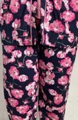Kadın Viskon Sabahlıklı Üçlü Lohusa Pijama Takımı Lila - 386 - 3