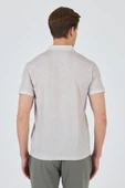 Bej Kısa Kol Baskılı Pike Polo Yaka Cepsiz esnek Casual Slim Fit Tişört 1011250153 thumbnail 5