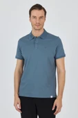 Mavi Kısa Kol Düz Pike Polo Yaka Cepsiz Pamuk Casual Slim Fit Tişört 1011250157_302 - 3
