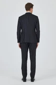Düz Filafil Mono Yaka Tam Astar Yelekli 6 Drop Slim Fit Takım Elbise 1001250171 - 5