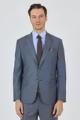 Mavi Mono Yaka Düz 2 Düğme Classic Yünlü Slim Fit Takım Elbise 1001250175 - 3
