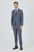 Mavi Mono Yaka Düz 2 Düğme Classic Yünlü Slim Fit Takım Elbise 1001250175 - 2