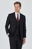 Düz Filafil Mono Yaka Tam Astar Yelekli 6 Drop Slim Fit Takım Elbise 1001250171 thumbnail 1