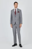 Gri Mono Yaka Esnek 4 Drop Comfort Fit Classic Takım Elbise 1001250159 thumbnail 2
