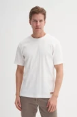 Cazador Bisiklet Yaka Slim Fit Likarlı Düz Tişört 4163 Ekru thumbnail 2