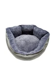 Pribor Yumuşak Silinebilir Kedi Ve Köpek Yatağı 55 Cm Çap Gri thumbnail 2