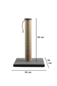Pribor Kedi Tırmalama Tahtası 40 Cm Ve Kedi Simit Yatağı 50 Cm Çap Polar 2' Li Set Gri - 2