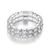 Zirkon Taşlı Su Yolu Gizli Lastikli Elastik Boyutlanabilir Kadın Yüzük - 1