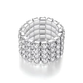 Zirkon Taşlı Su Yolu Gizli Lastikli Elastik Boyutlanabilir Kadın Yüzük - 3