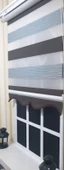 StorBurada Pliseli Zebra Stor Perde Kahve Gri Etek Dilimli ST 015  Gri 30 x 200 - 1