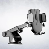 Polham Güçlü Vantuzlu Araç içi Cam ve Torpido Üstü Telefon Tutucu, Uzayabilen, Ergonomik 360 Derece Dönebilen - 1