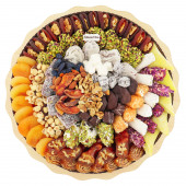 ''Lezzet-i Ala'' Hediyelik Lokum Çikolata Cezerye Kuru Meyve Kayısı Tepsisi 2,6 kg Sepeti No 23 - 1