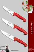 Lazbisa Silver Serisi Mutfak Bıçak Seti Et Ekmek Sebze Bıçağı 3 Lü Set Günlük Kullanım ( Mtf-220) thumbnail 1