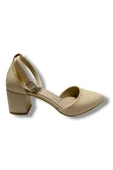 C-Shoes 104-25 Deri Yanları Açık Kalın Topuk Kadın Ayakkabı - 2