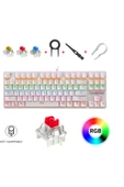 Sarftech Leaven K550 İngilizce Q Klavye Led RGB Kablolu Siyah Red Switch Mekanik Oyuncu Klavyesi - 1