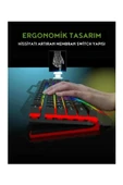 Sarftech Siyah Usb Gökkuşağı Zemin Aydınlatmalı Q Klavye + Mouse Set BKB9 - 4
