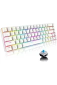 Sarftech Ziyou. %60 Beyaz RGB Uygulamalı Blue Switch Kablolu Gaming Klavye Mavi Switch Rgb Oyuncu Klavyesi - 1