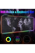 Sarftech 80x30 Rgb Dünya Desenli Mouse Pad Led Işıklı Su Geçirmez Dünya Desen Gaming Mousepad 80x30 - 4