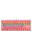 Sarftech Leaven K550 Pembe Usb Led Kablolu 87 Tuşlu Mekanik Oyun Klavyesi - Beyaz (KIRMIZI SWİTCH) - 2
