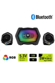 Sarftech 2+1 5W+3Wx2 RGB Gaming Wireless Bluetooth Hoparlör 2+1 Ses Sistemi Gaming Hoparlör - 1
