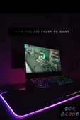 RAYTENG Mouse Pad Siyah Led Işıklı Rgb Mouse Pad 80x30 Mouse Pad Mausepadd - 3