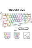 Sarftech T60 %60 Rgb Beyaz App Uygulamalı Blue Switch Kablolu Gaming Klavye Blue Switch Oyuncu Klavyesi - 5