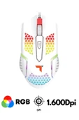 Sarftech USB Kablolu Argonomik Tasarım 1.600Dpi  RGB Aydınlatmalı Gaming Oyuncu Mouse - 1