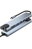 Sarftech 8 İn 1 Usb type-c usb 2.0/3.0 Audio 3.5 TF SD Çevirici Adaptör Çok Portlu Çoklayıcı Usb Hub - 2