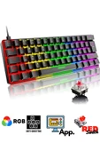 Sarftech T60 Siyah Rgb Uygulamalı Kırmızı Red Switch Gaming Klavye Rgb Kablolu Gaming Oyuncu Klavyesi - 1