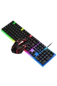 Sarftech Kablolu USB Türkçe Q Multi Fonksiyonlu 104 Tuş Reinbow Aydınlatmalı Gaming Oyuncu Klavye Mouse Set - 3