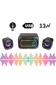 Mikado MD-511 5W+3W×2 USB RGB Ledli 2.1 Gaming Speaker Bilgisayar Hoparlör - 1
