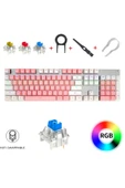 Sarftech Leaven K660 Kablolu 104 Tuşlu Mavi Switch Rgb Mekanik Klavye-pembe - 1
